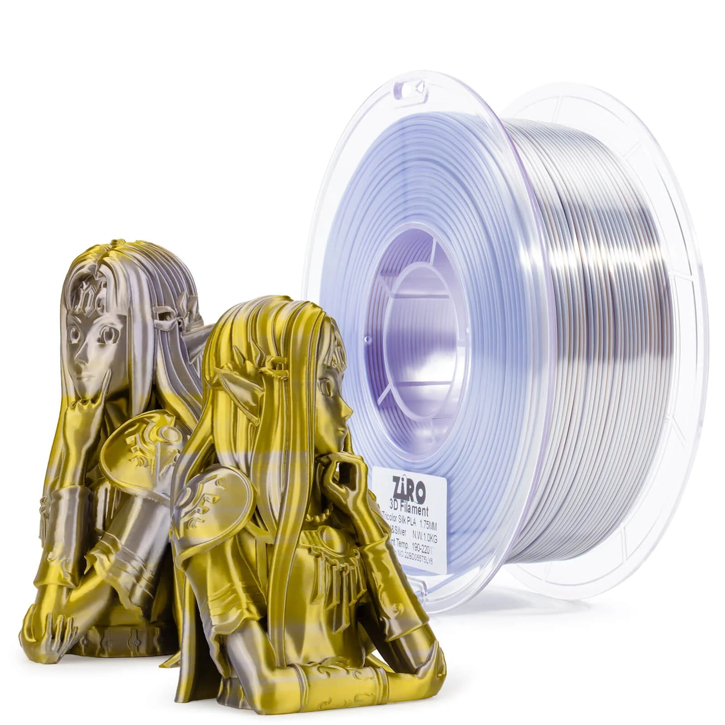 Ziro Tri Colour Silk Fast PLA Filament Gold & Silver 1KG