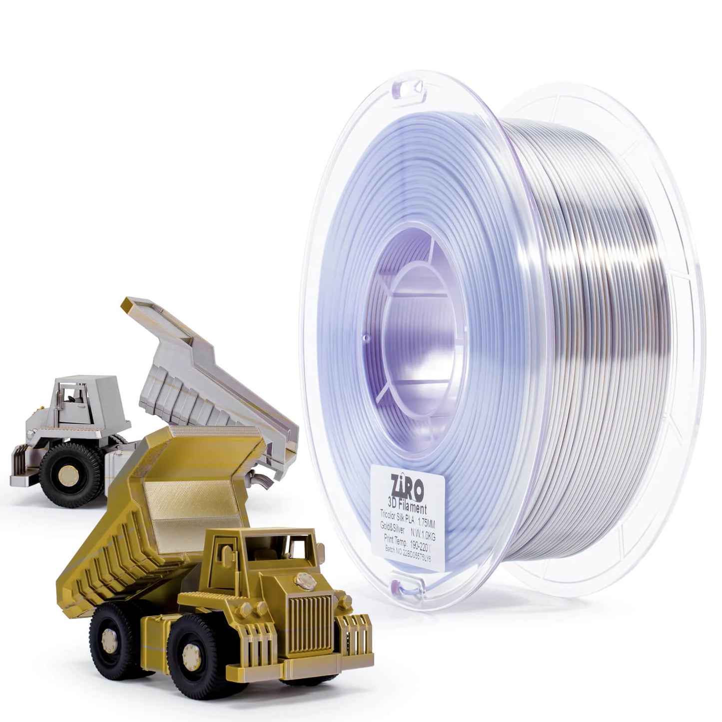Ziro Tri Colour Silk Fast PLA Filament Gold & Silver 1KG
