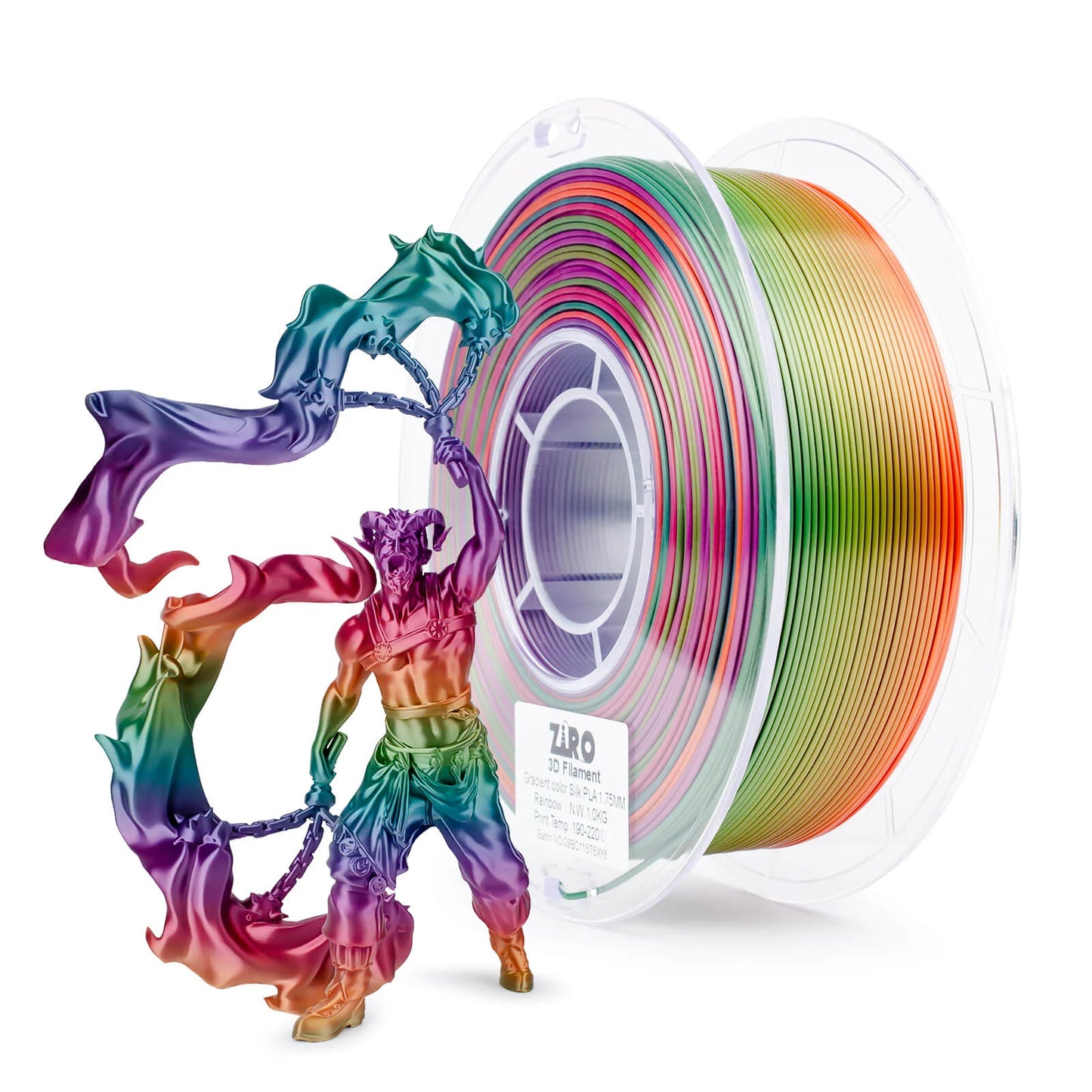 Ziro Gradient Silk Fast PLA Filament Rainbow 1KG