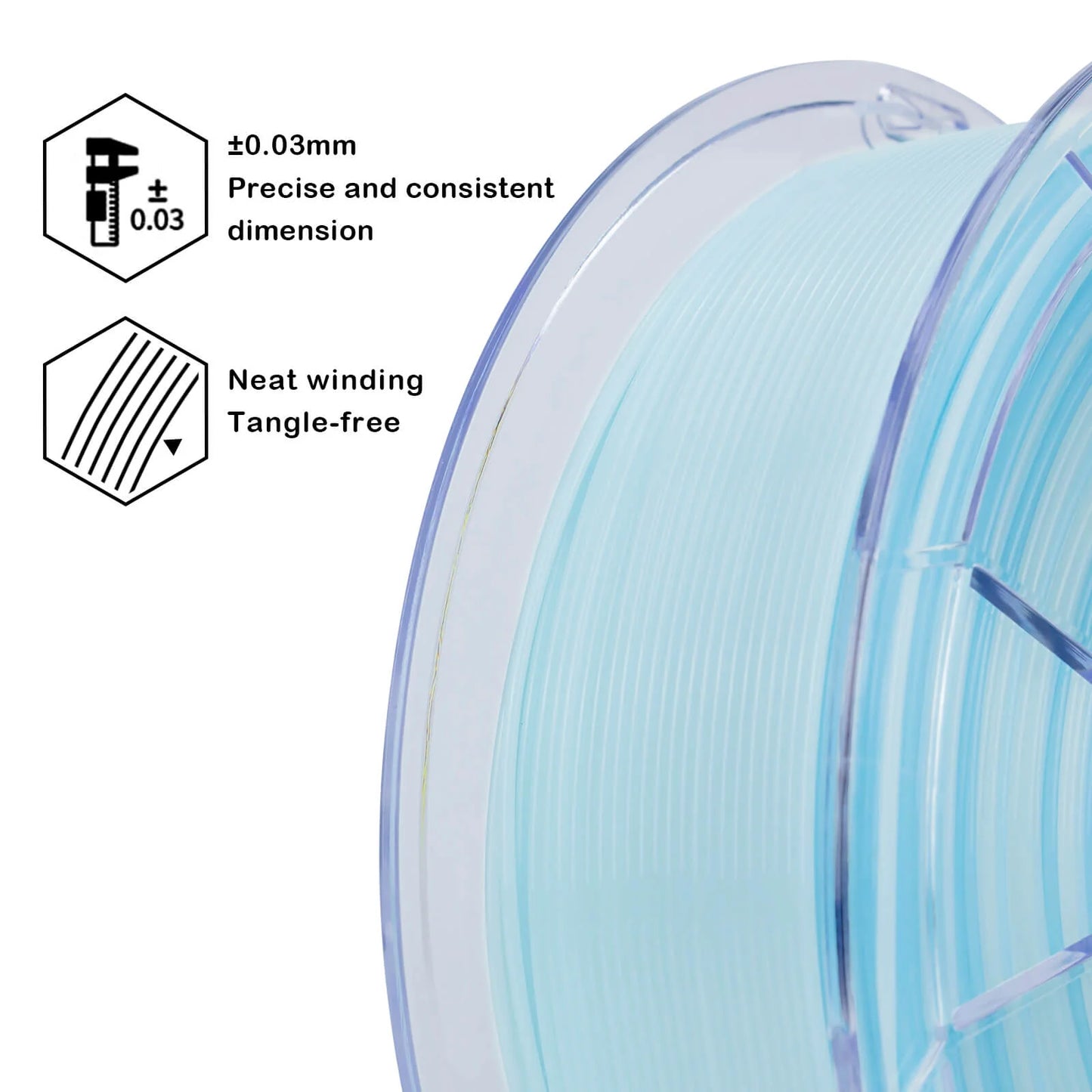 Ziro Translucent PLA Filament Winter 1kg